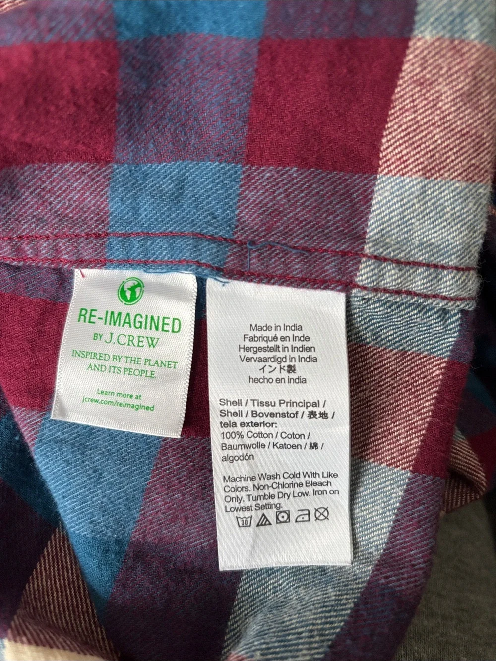 NWOT J. Crew 100% Cotton Flannel